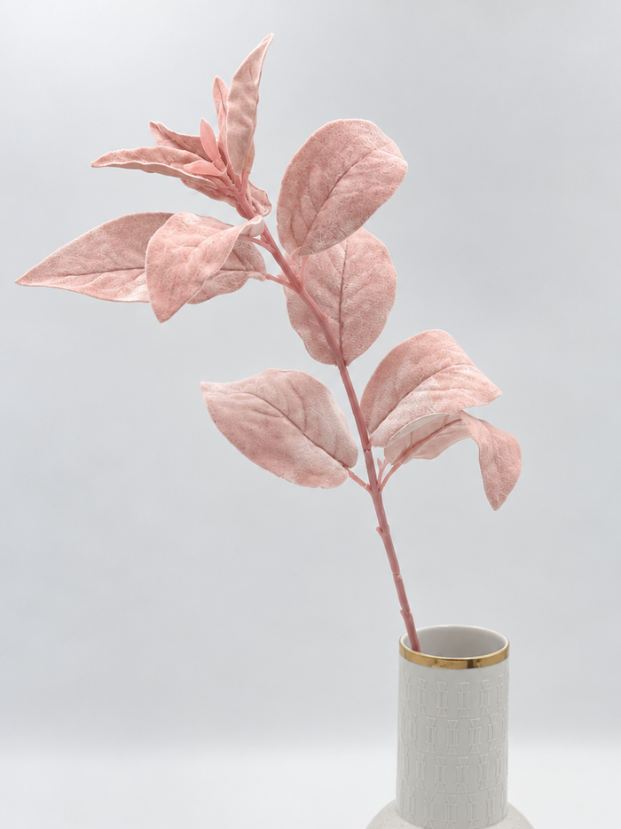 Künstlicher Samt-Blätterzweig Lammohr Rosa Velvet 66 cm