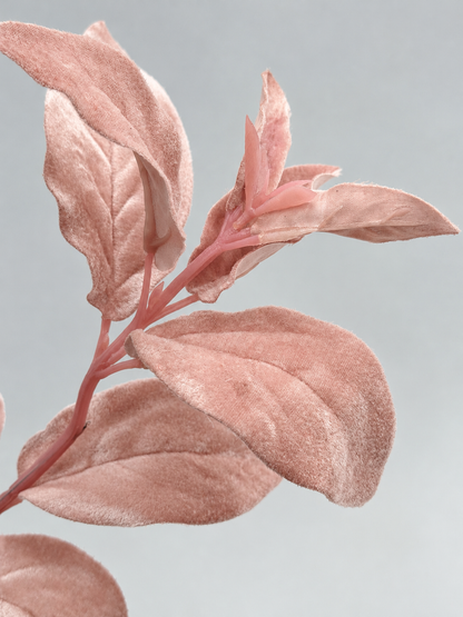 Künstlicher Samt-Blätterzweig Lammohr Rosa Velvet 66 cm