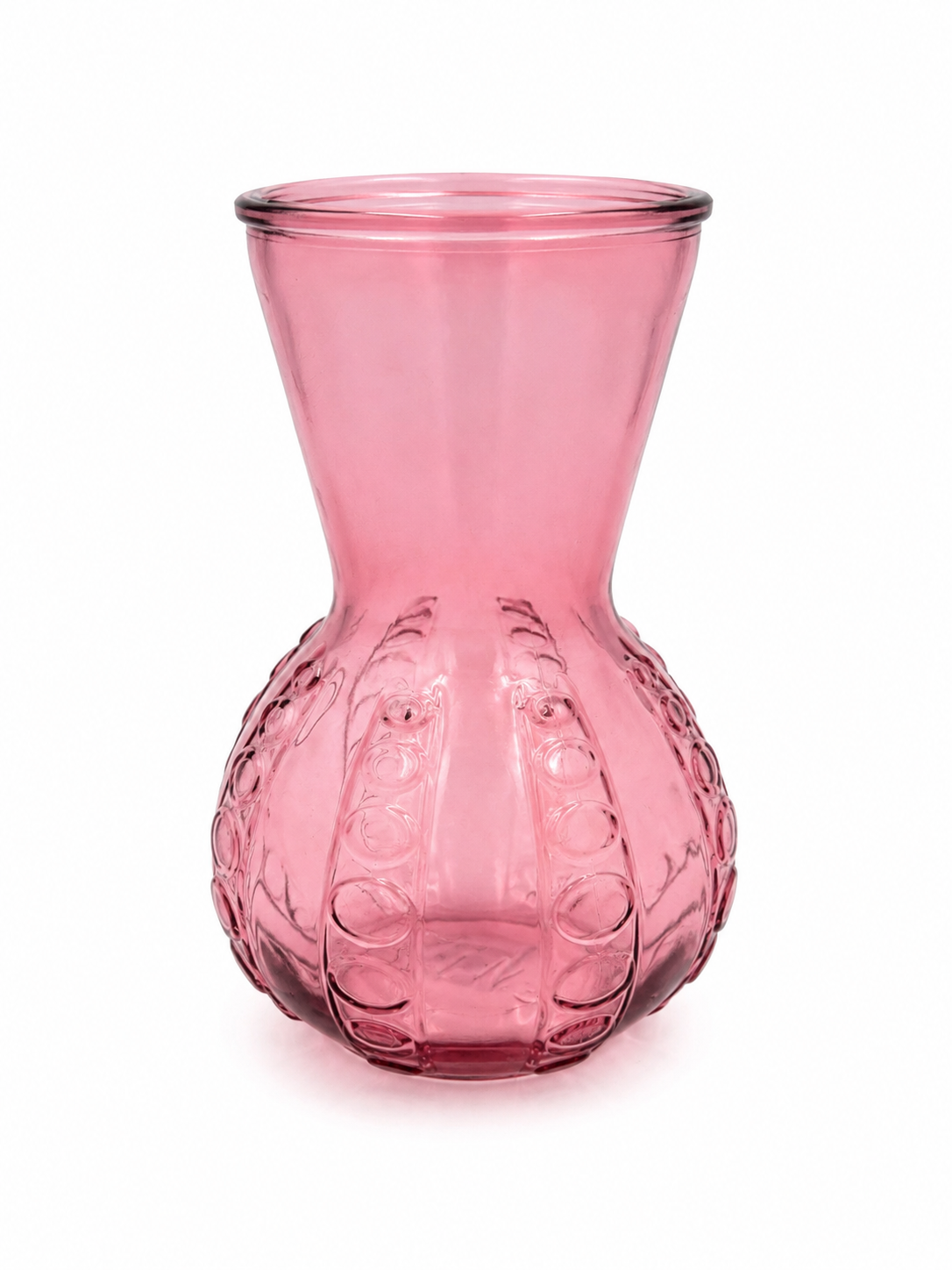 Dekorative Vase aus Glas rosa in verschiedenen Formen 18 cm