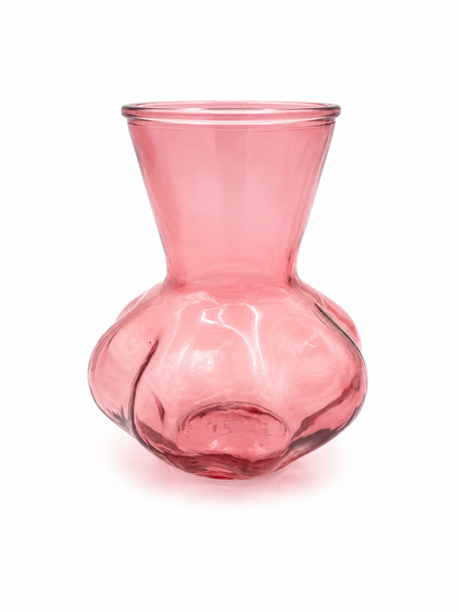 Dekorative Vase aus Glas rosa in verschiedenen Formen 18 cm