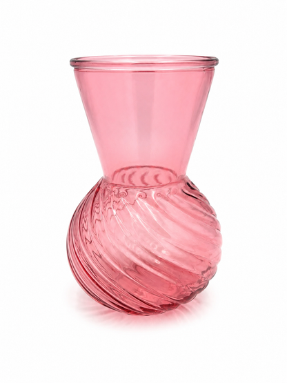 Dekorative Vase aus Glas rosa in verschiedenen Formen 18 cm