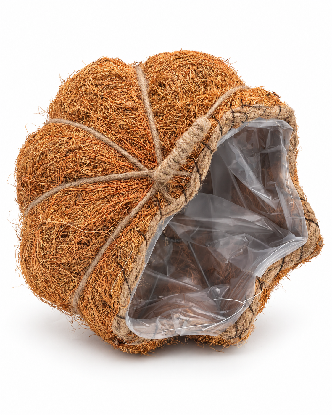 Pflanzkürbis aus Sisal und Jute Orange Ø 22 cm
