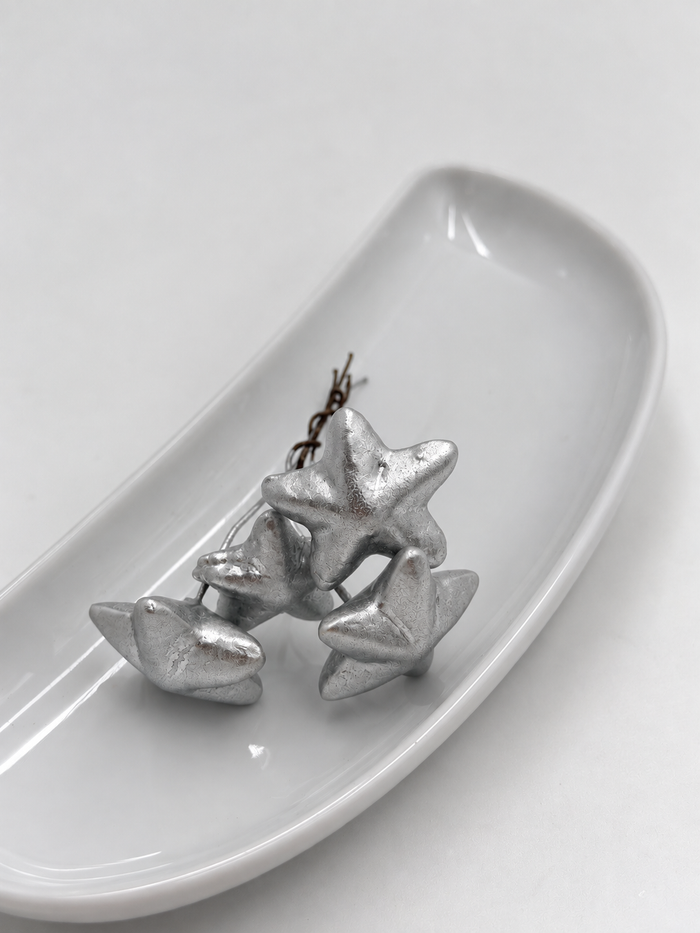 Mini-Sterne silber am Draht ø 3cm