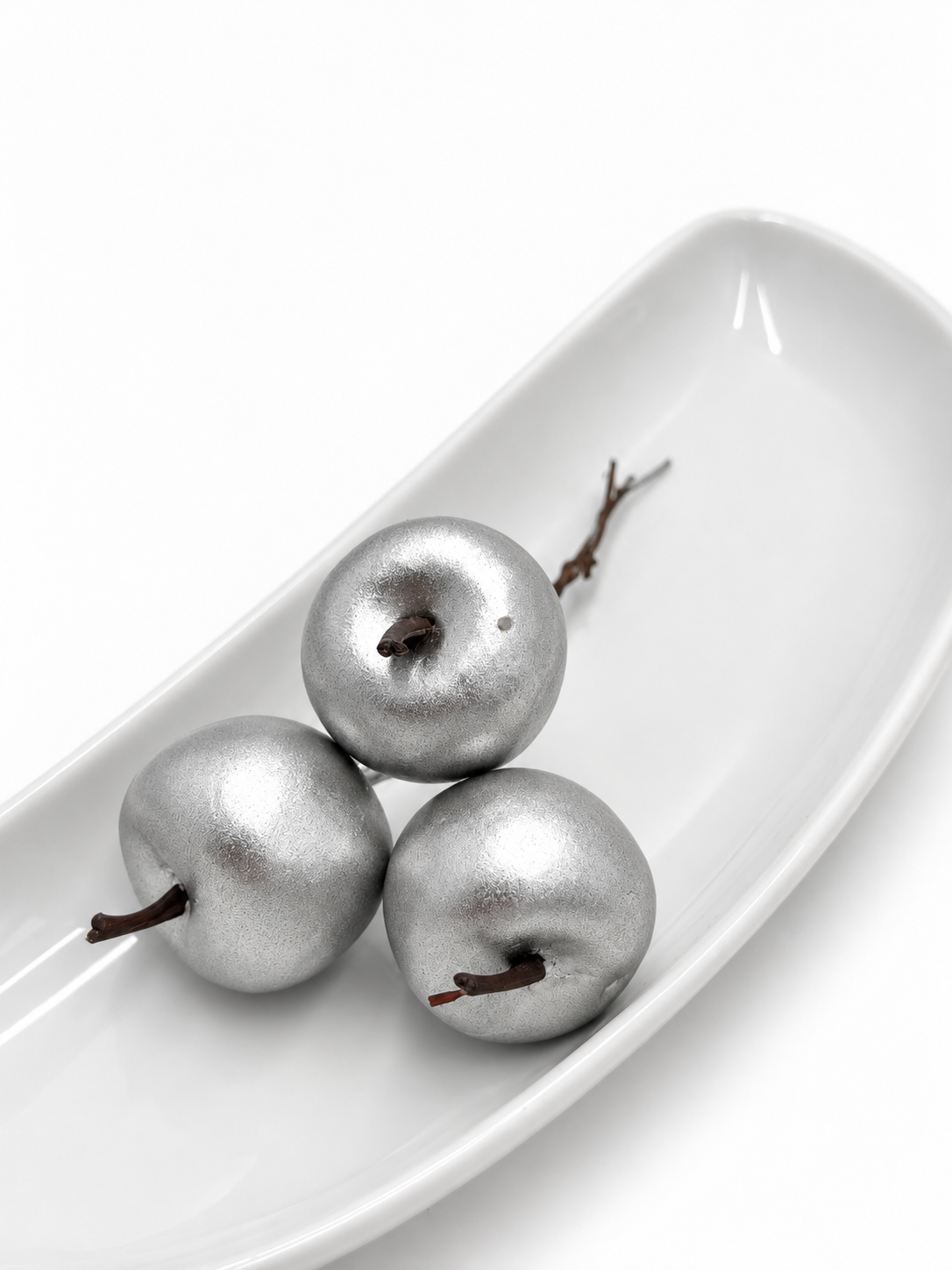 Mini-Äpfel silber am Draht ø 3cm