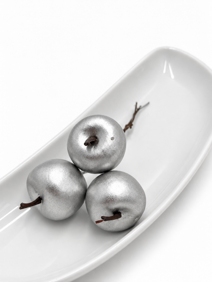 Mini-Äpfel silber am Draht ø 3cm