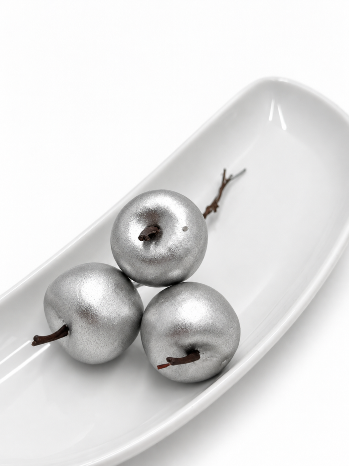 Mini-Äpfel silber am Draht ø 3cm
