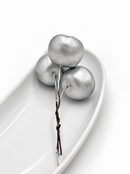Mini-Äpfel silber am Draht ø 3cm