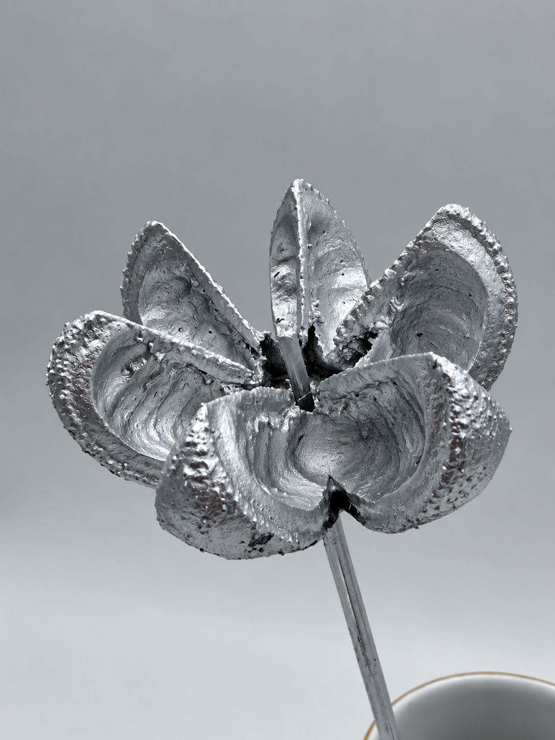 Bullet Blume am Stiel silber 2 Stück