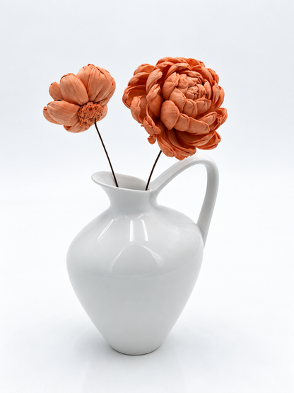Blüte Dahlie Sola am Draht Orange