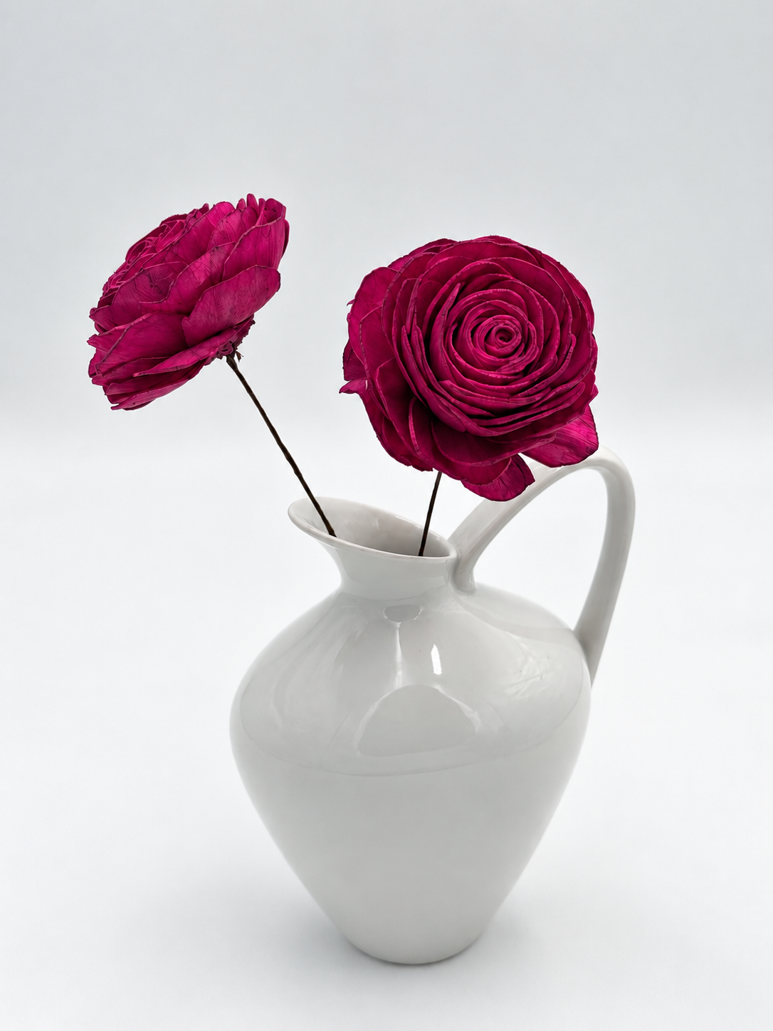 Blüte Rose Sola am Draht Magenta 2 Stück