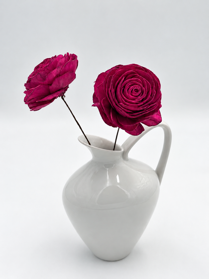 Blüte Rose Sola am Draht Magenta 2 Stück