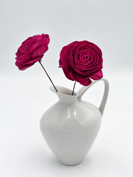 Blüte Rose Sola am Draht Magenta 2 Stück