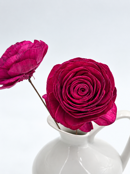 Blüte Rose Sola am Draht Magenta 2 Stück