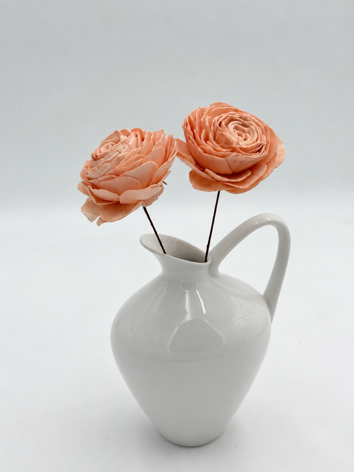 Blüte Rose Sola am Draht Apricot Peach  2 Stück