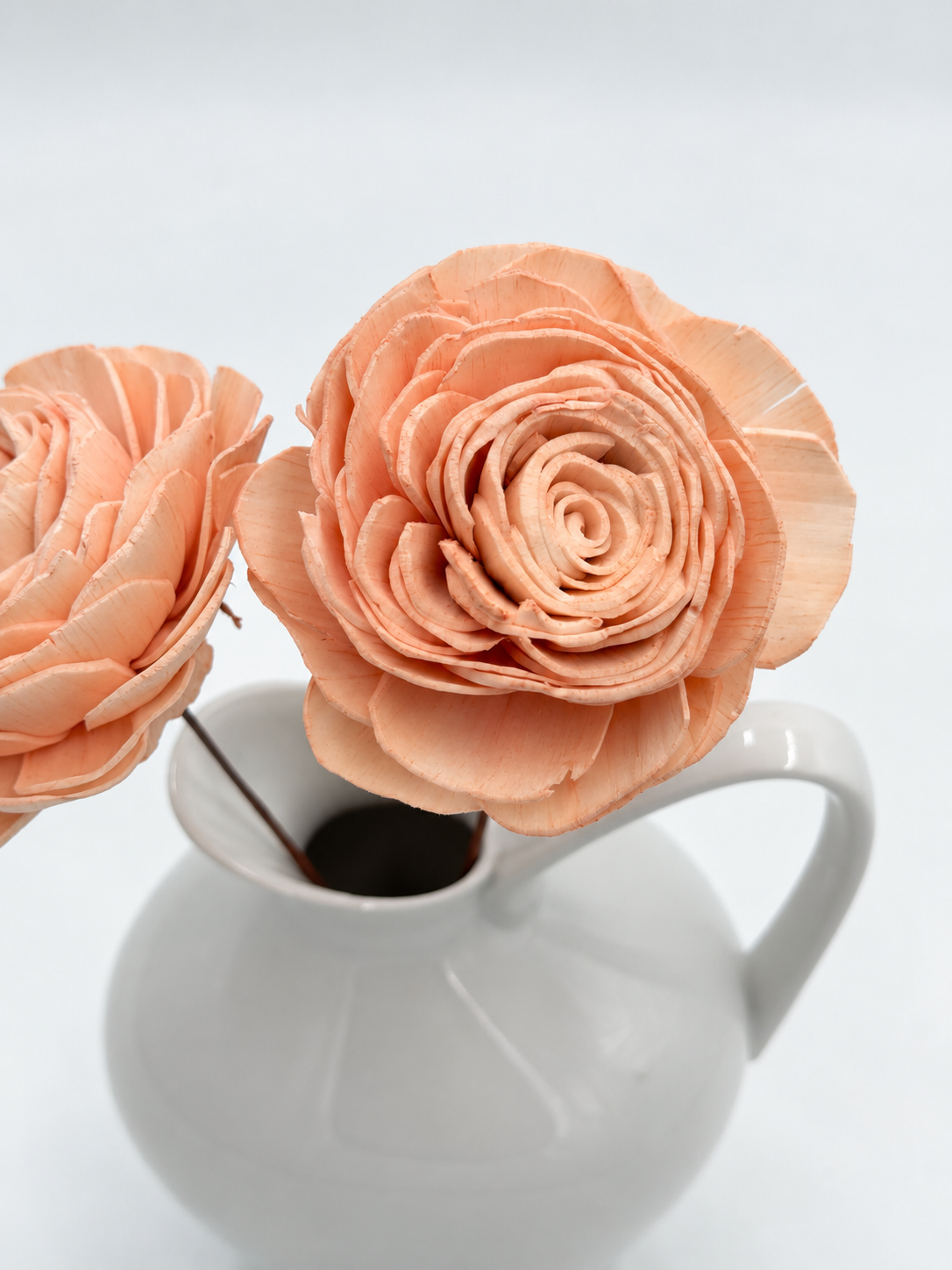 Blüte Rose Sola am Draht Apricot Peach  2 Stück