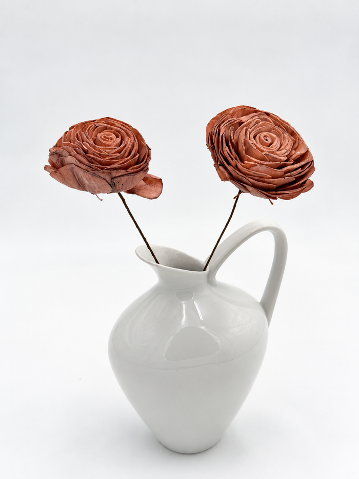 Blüte Rose Sola am Draht Altrosa 2 Stück
