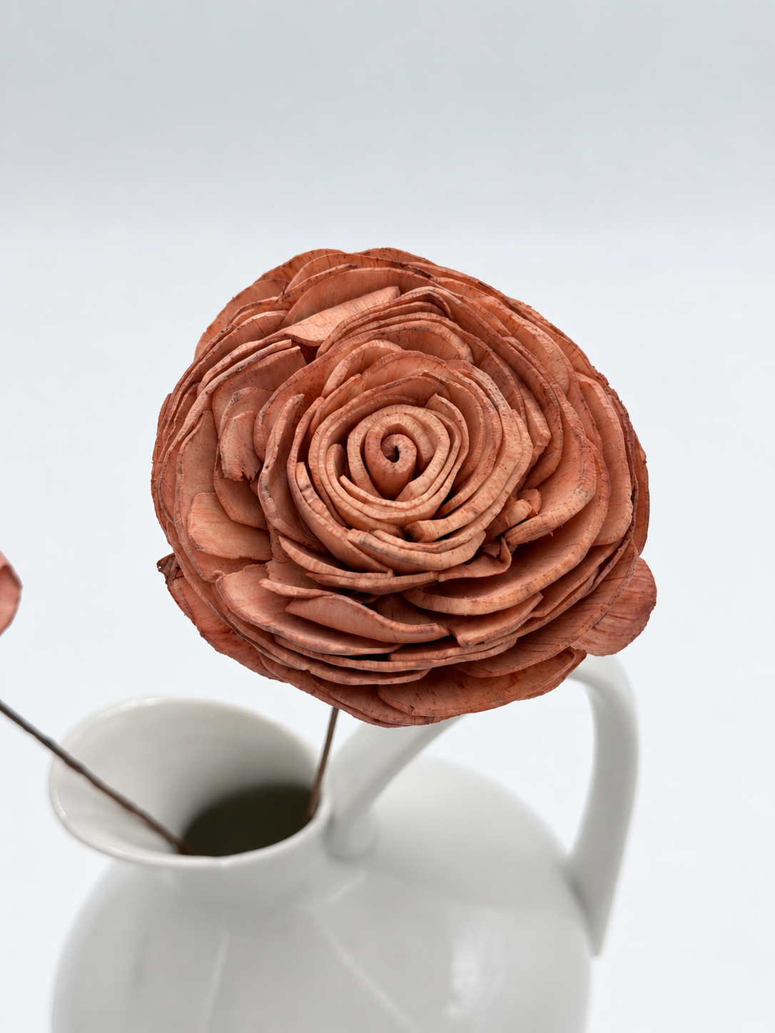Blüte Rose Sola am Draht Altrosa 2 Stück