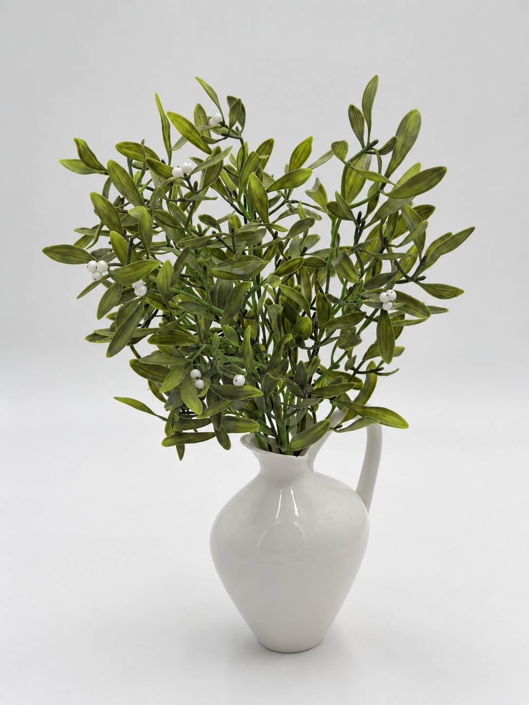 Künstlicher Mistelzweig Grün mit weißen Beeren 39 cm