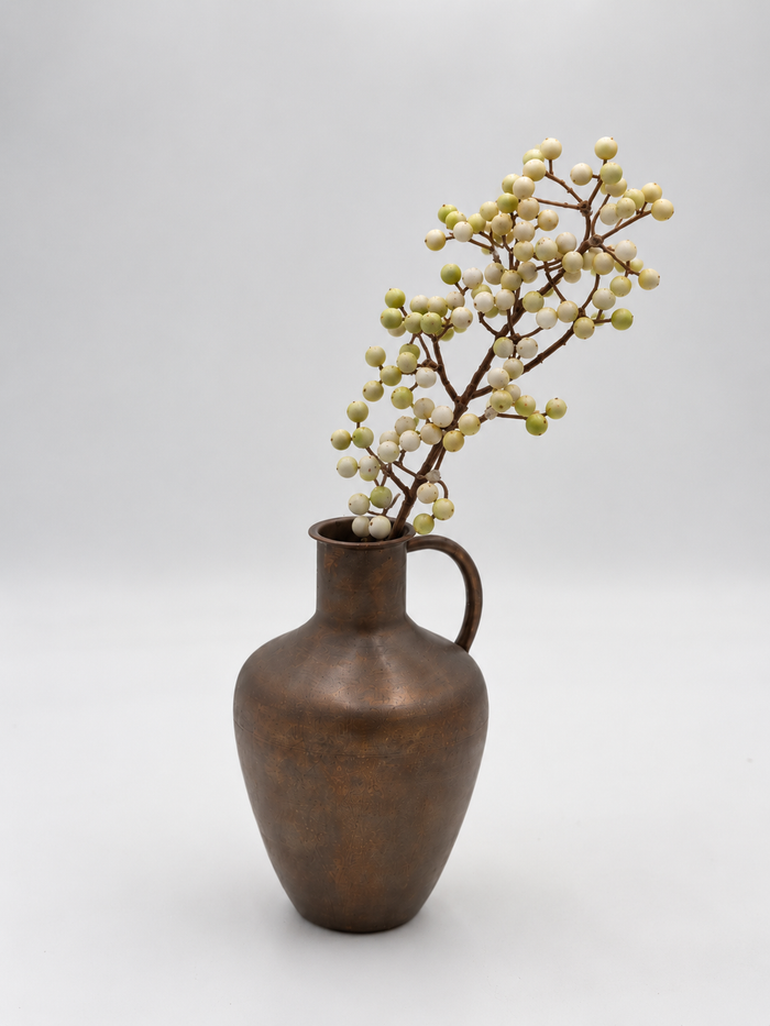 Künstlicher Beerenzweig Creme-Grün 45 cm