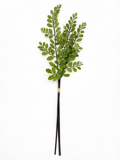 Künstlicher Blätterzweig Grün 3er-Bund 67 cm