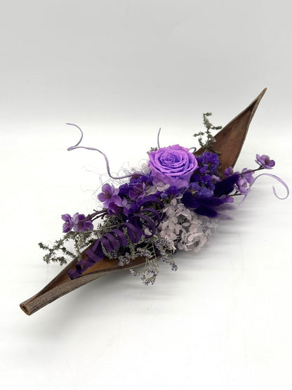 Schiffchen mit Infinity Rose lila