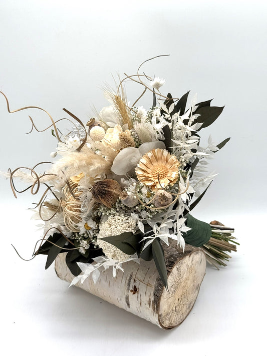 Trockenblumenstrauß beige