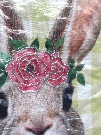 Mars & More Dekokissen Osterhasen Pailletten grün