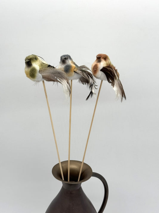 Dekostecker Vogel mit Federn 1 Stück