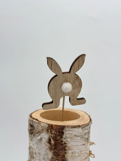 Dekostecker Hase Holz Bommel 1 Stück
