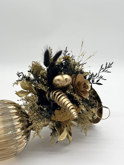 Trockenblumenstrauß gold schwarz