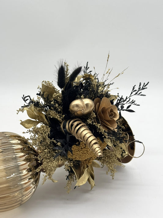 Trockenblumenstrauß gold schwarz