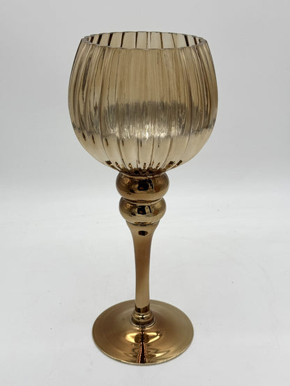 Glaskelch/Windlicht aus Glas gold 30 cm / 40 cm