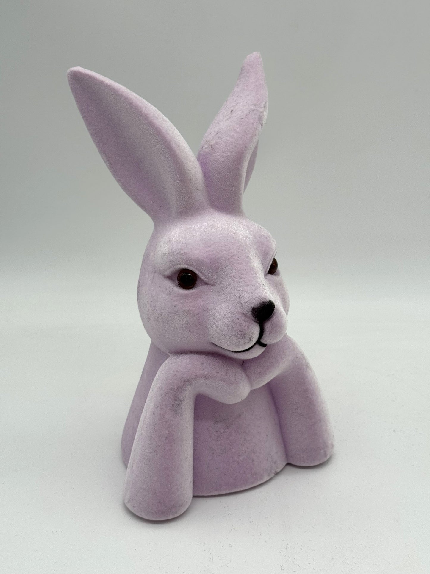 AUSSTELLUNGSSTÜCK Hasenkopf denkend beflockt 27 cm