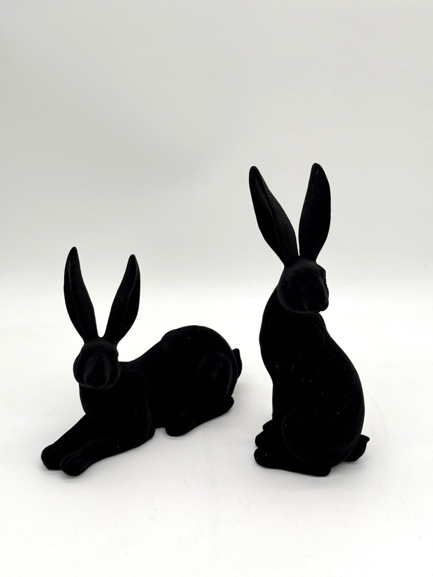 Hase schwarz beflockt 17,5 cm / 25 cm