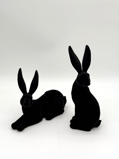 Hase schwarz beflockt 17,5 cm / 25 cm