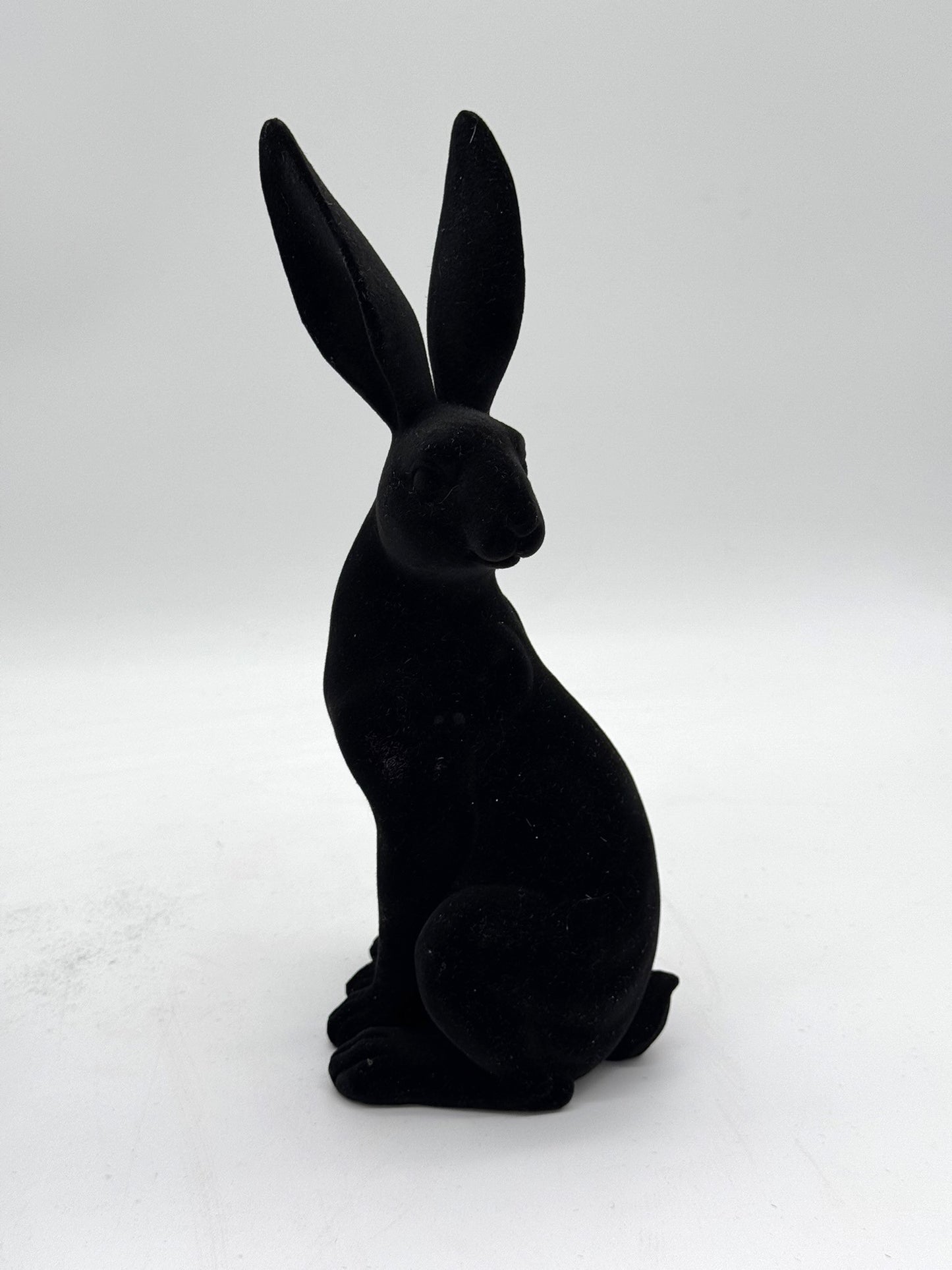 Hase schwarz beflockt 17,5 cm / 25 cm