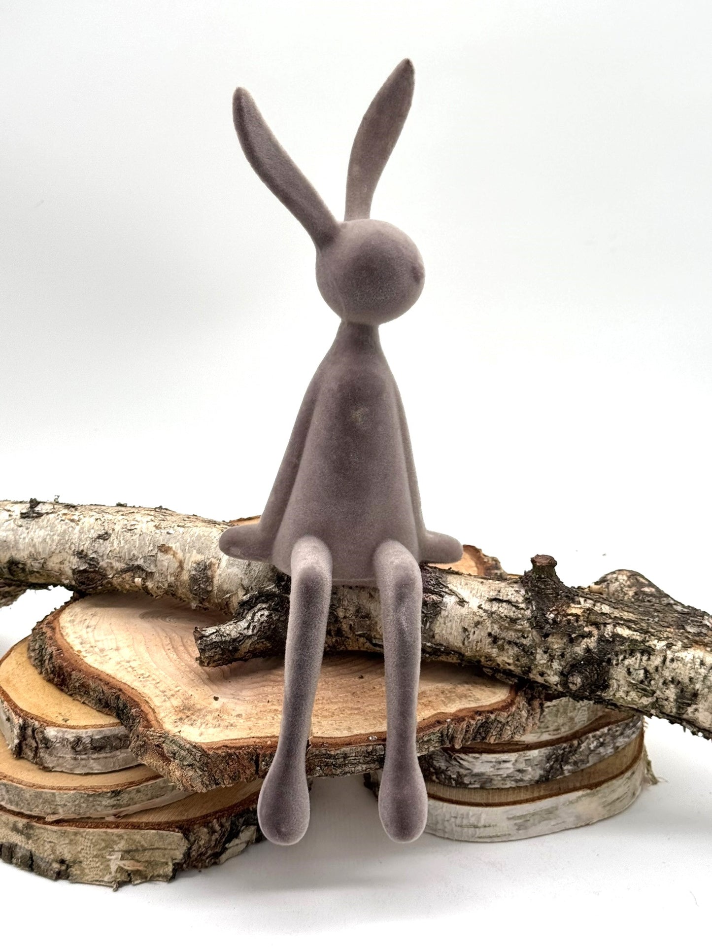 Kantenhocker Osterhase 36 cm beflockt sitzend 1 Stück