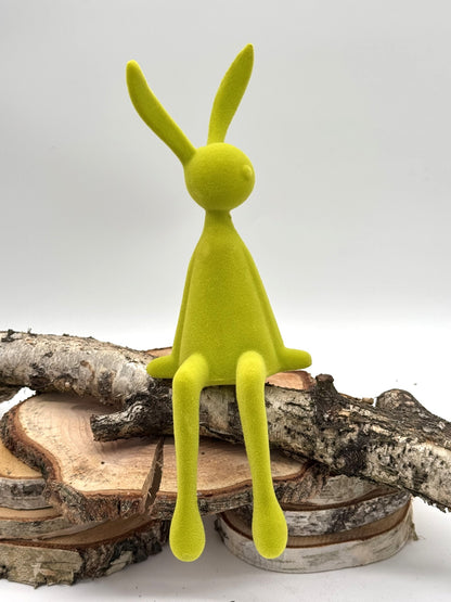 Kantenhocker Osterhase 36 cm beflockt sitzend 1 Stück