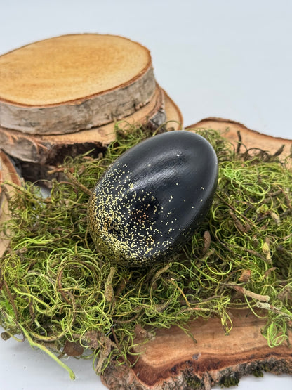 Osterei Gänseei schwarz gold silber 1 Stück