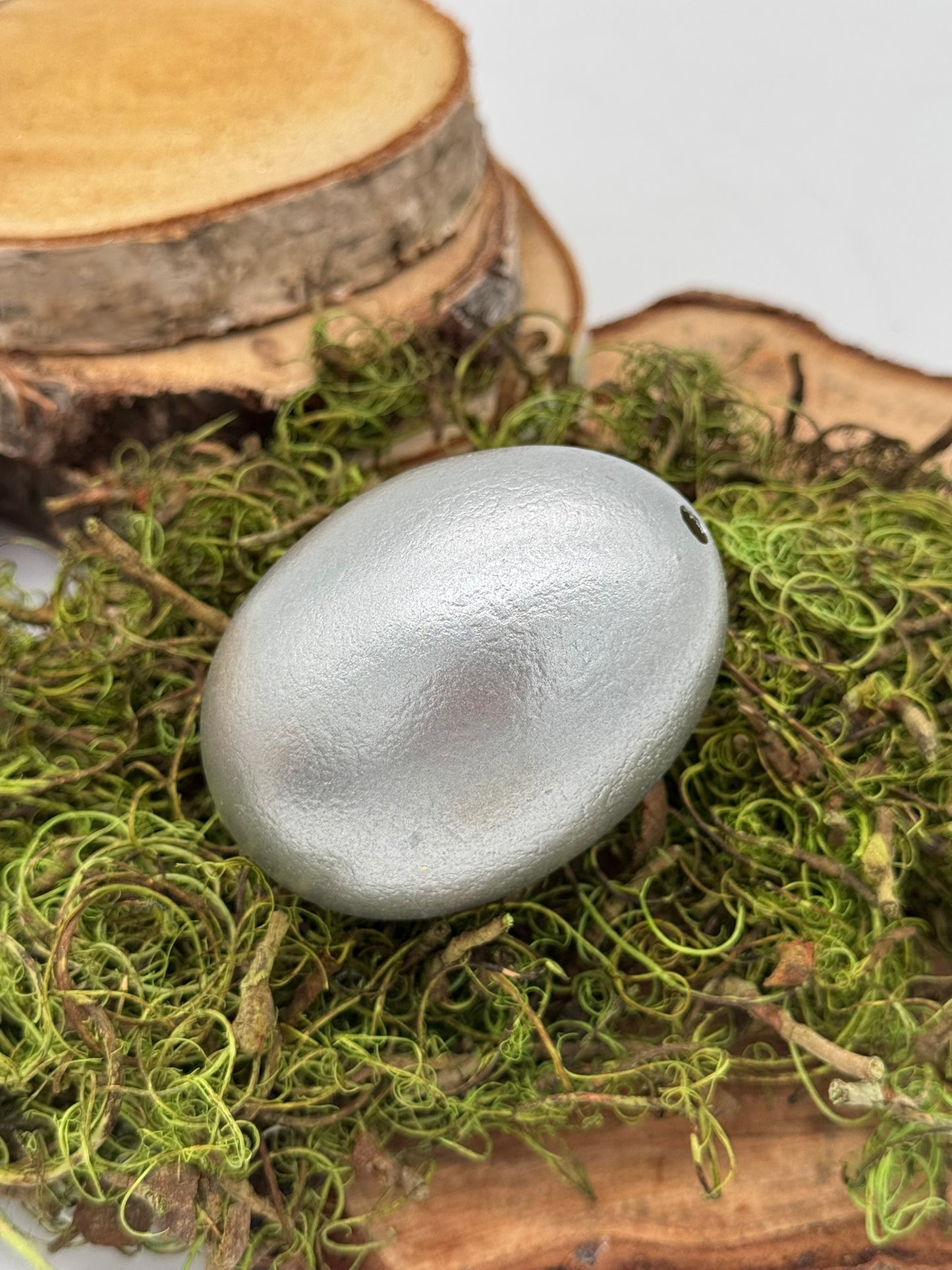 Osterei Gänseei schwarz gold silber 1 Stück
