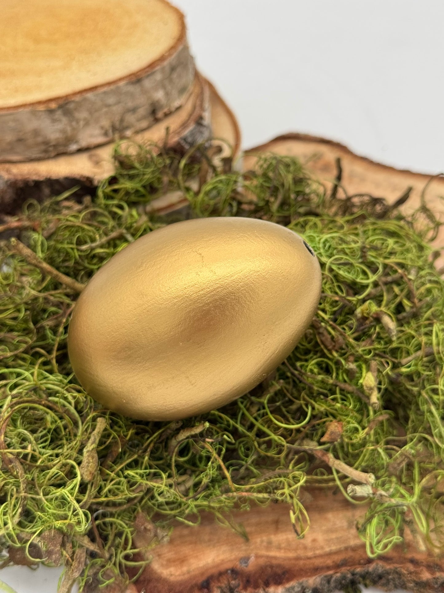Osterei Gänseei schwarz gold silber 1 Stück