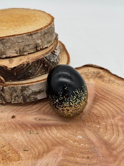 Osterei Gänseei schwarz gold silber 1 Stück