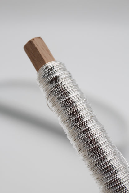 Draht auf Holzspule 100 Gramm silber
