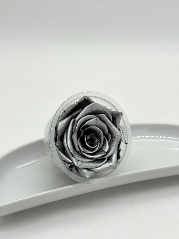 Blüte Infinity Rose silber silver 1 Stück