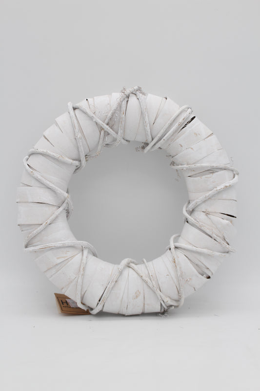 Holzkranz weiß Shabby Chic 30 cm