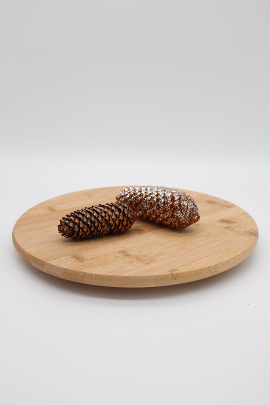 Zapfen lang Natur Glitzer